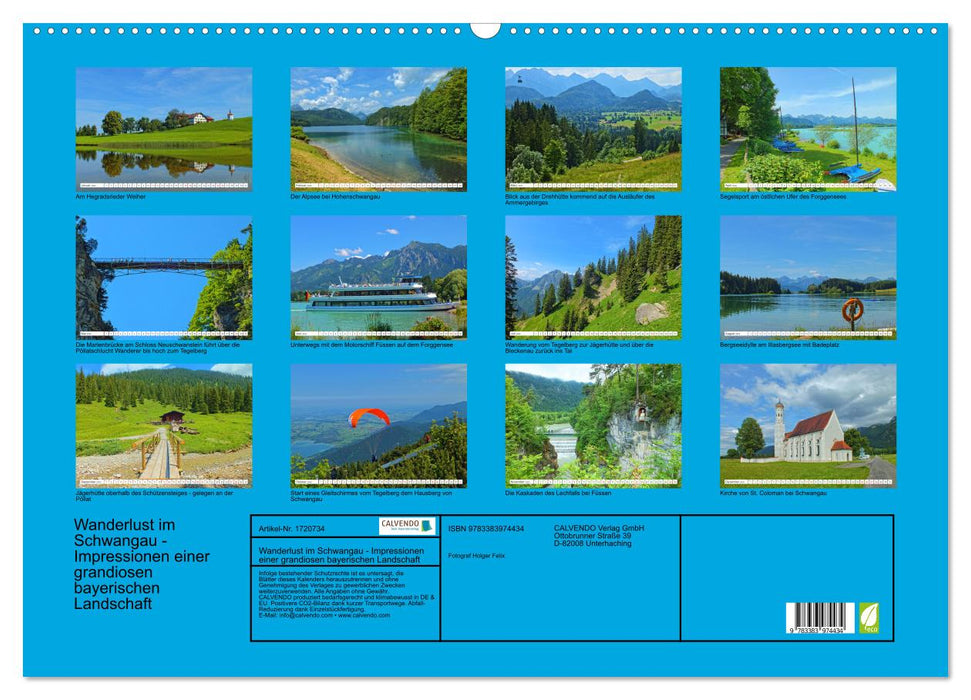 Wanderlust im Schwangau - Impressionen einer grandiosen bayerischen Landschaft (CALVENDO Wandkalender 2025)