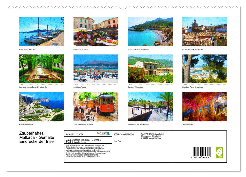 Zauberhaftes Mallorca - Gemalte Eindrücke der Insel (CALVENDO Premium Wandkalender 2025)