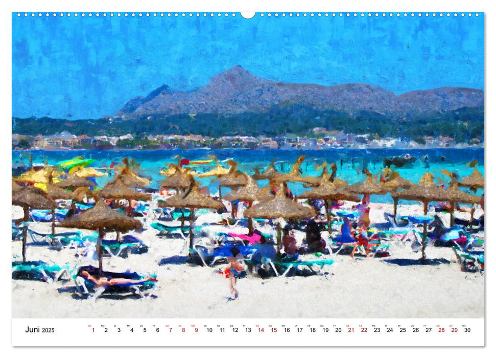 Zauberhaftes Mallorca - Gemalte Eindrücke der Insel (CALVENDO Premium Wandkalender 2025)