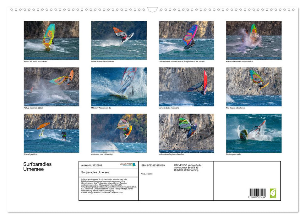 Surfparadies Urnersee (CALVENDO Wandkalender 2025)