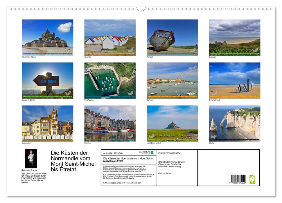 Die Küsten der Normandie vom Mont Saint-Michel bis Étretat (CALVENDO Wandkalender 2025)