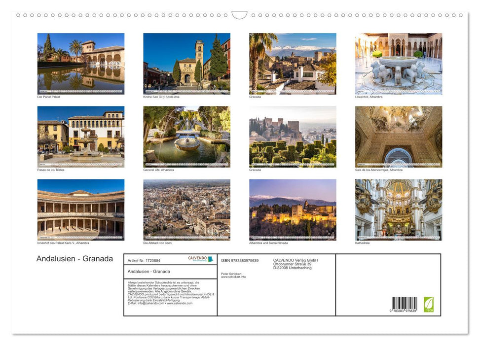 Andalusien - Granada (CALVENDO Wandkalender 2025)