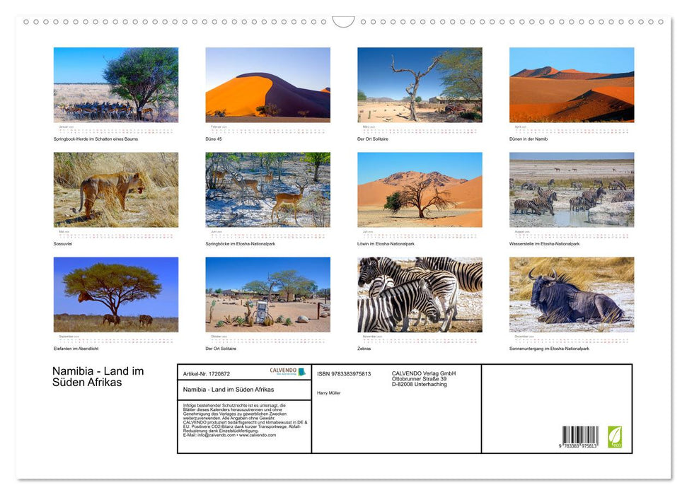 Namibia - Land im Süden Afrikas (CALVENDO Wandkalender 2025)