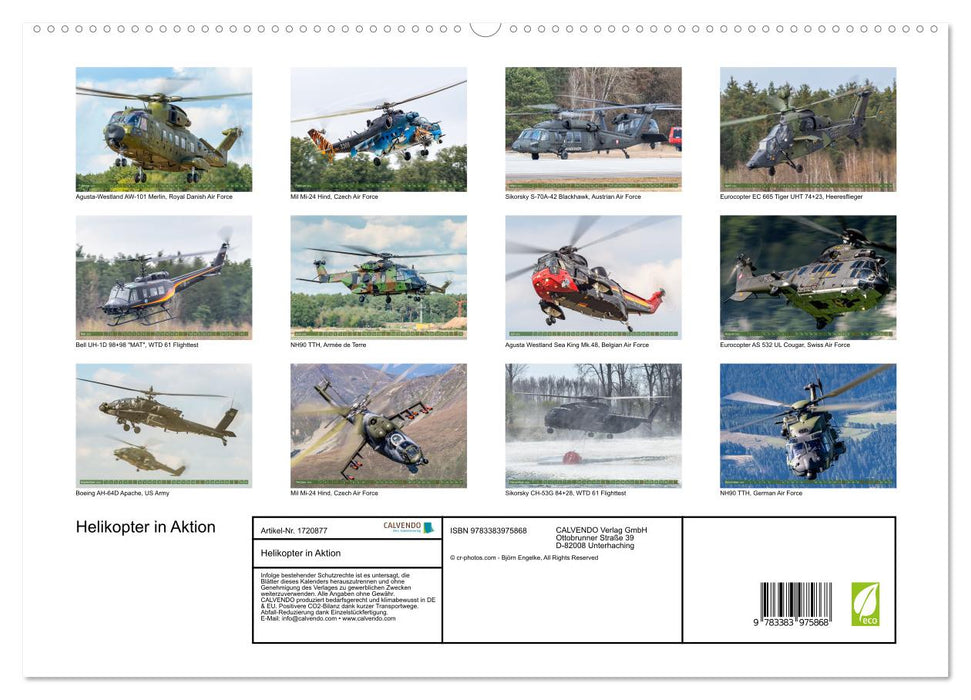 Helikopter in Aktion (CALVENDO Premium Wandkalender 2025)