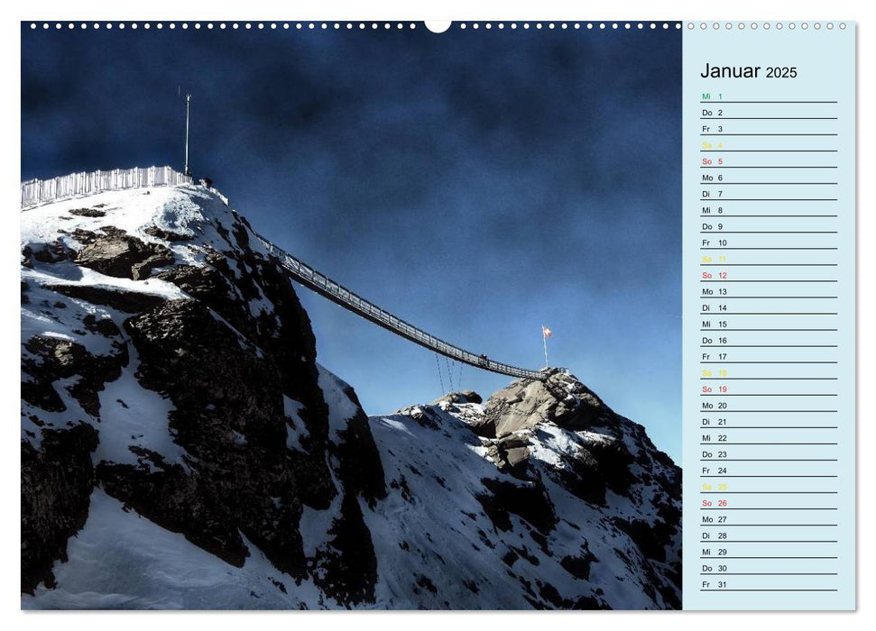 Grüezi . Landschaften in der Schweiz Planer (CALVENDO Premium Wandkalender 2025)