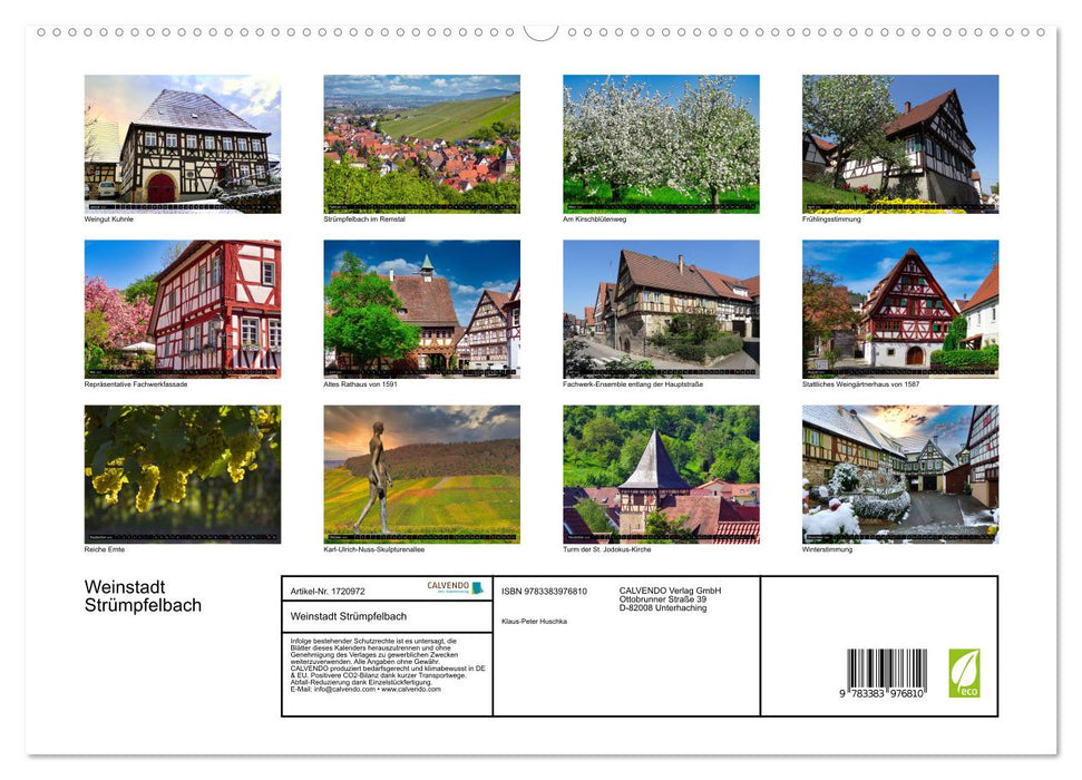 Weinstadt Strümpfelbach (CALVENDO Premium Wandkalender 2025)