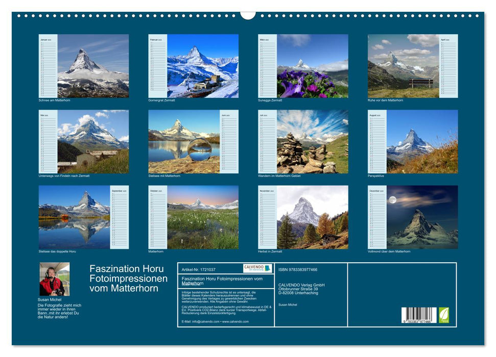 Faszination Horu Fotoimpressionen vom Matterhorn (CALVENDO Wandkalender 2025)