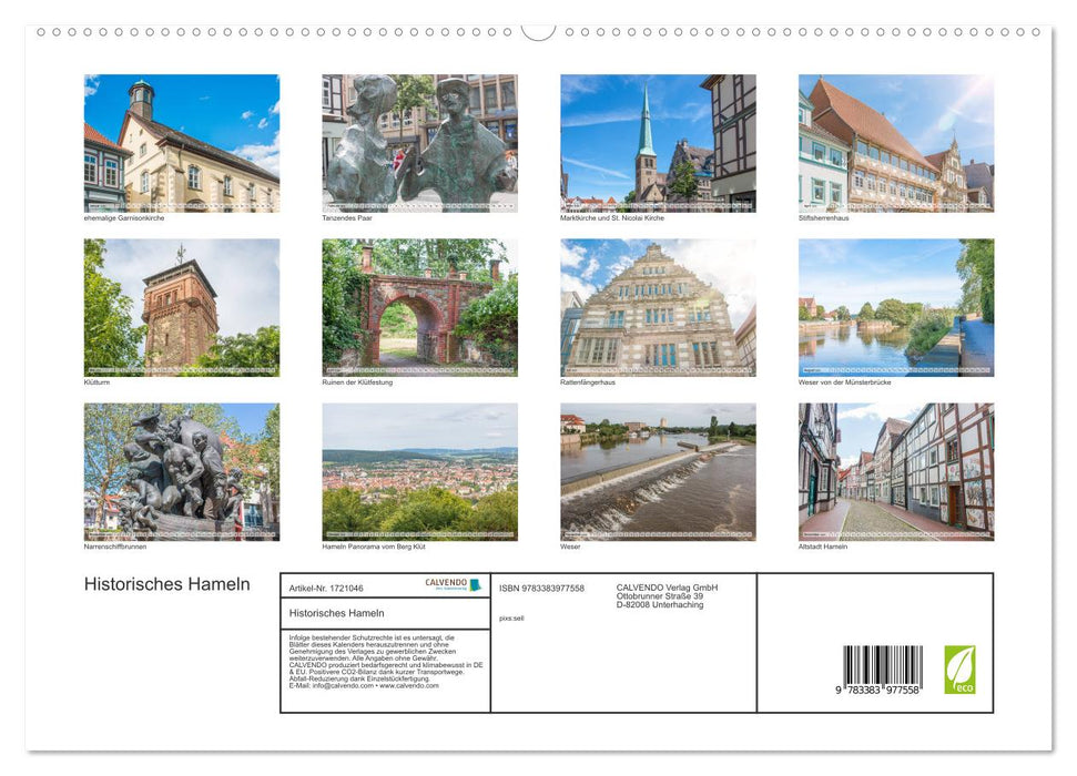 Historisches Hameln (CALVENDO Premium Wandkalender 2025)