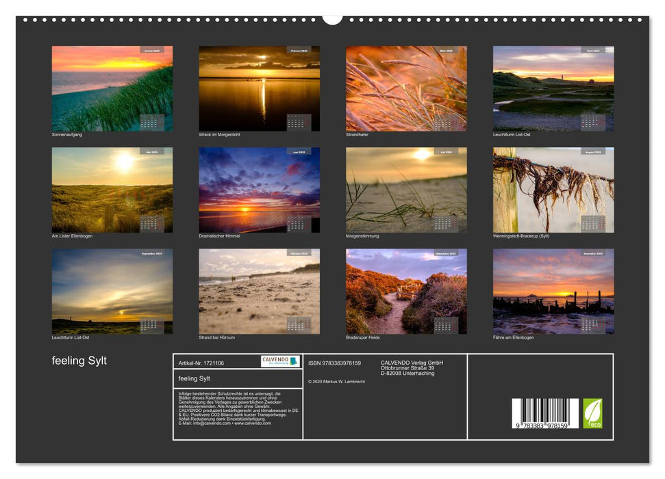 feeling Sylt (CALVENDO Premium Wandkalender 2025)