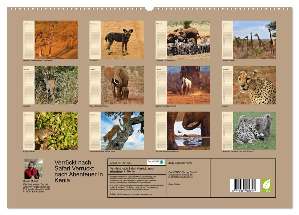 Verrückt nach Safari Verrückt nach Abenteuer in Kenia (CALVENDO Premium Wandkalender 2025)