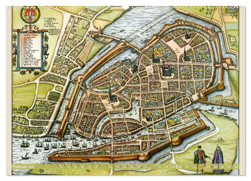 Städte mit Geschichte: Historische Zeichnungen, Stiche, Drucke (CALVENDO Premium Wandkalender 2025)