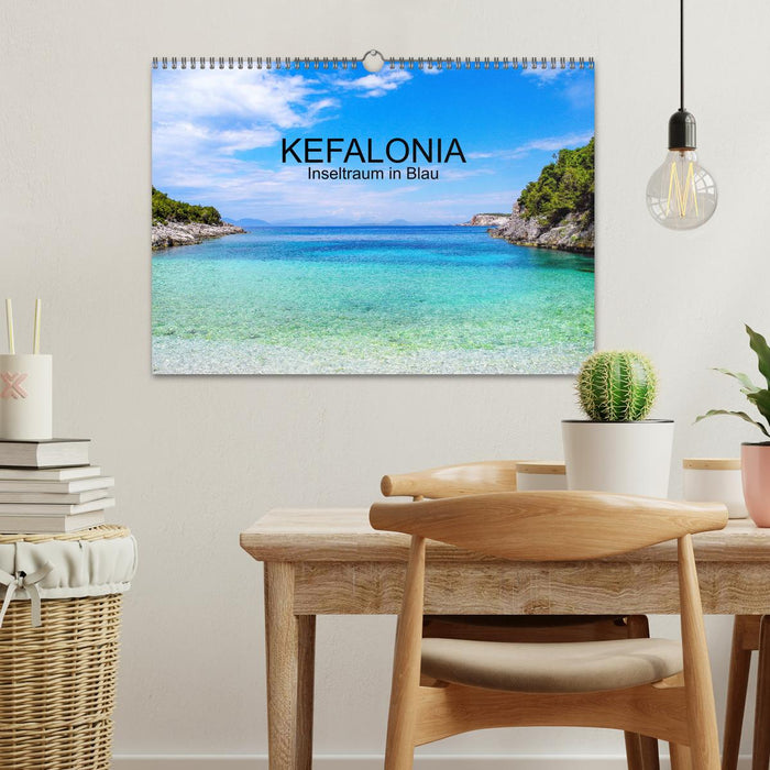 Kefalonia, Inseltraum in Blau (CALVENDO Wandkalender 2025)