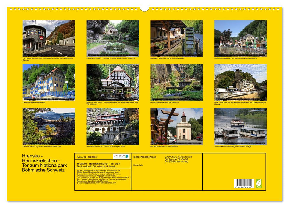 Hrensko - Herrnskretschen - Tor zum Nationalpark Böhmische Schweiz (CALVENDO Wandkalender 2025)