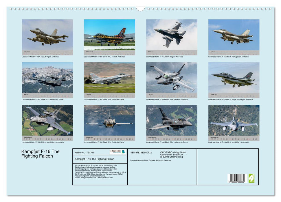 Kampfjet F-16 The Fighting Falcon (CALVENDO Wandkalender 2025)