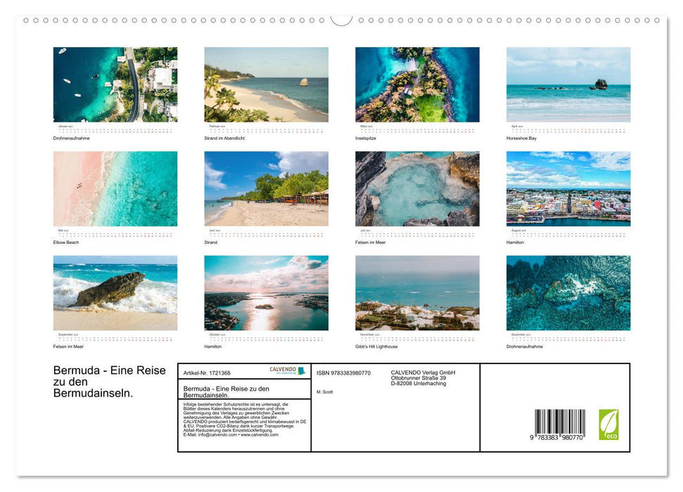 Bermuda - Eine Reise zu den Bermudainseln. (CALVENDO Premium Wandkalender 2025)