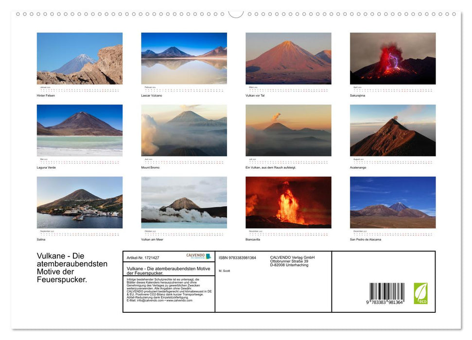 Vulkane - Die atemberaubendsten Motive der Feuerspucker. (CALVENDO Premium Wandkalender 2025)