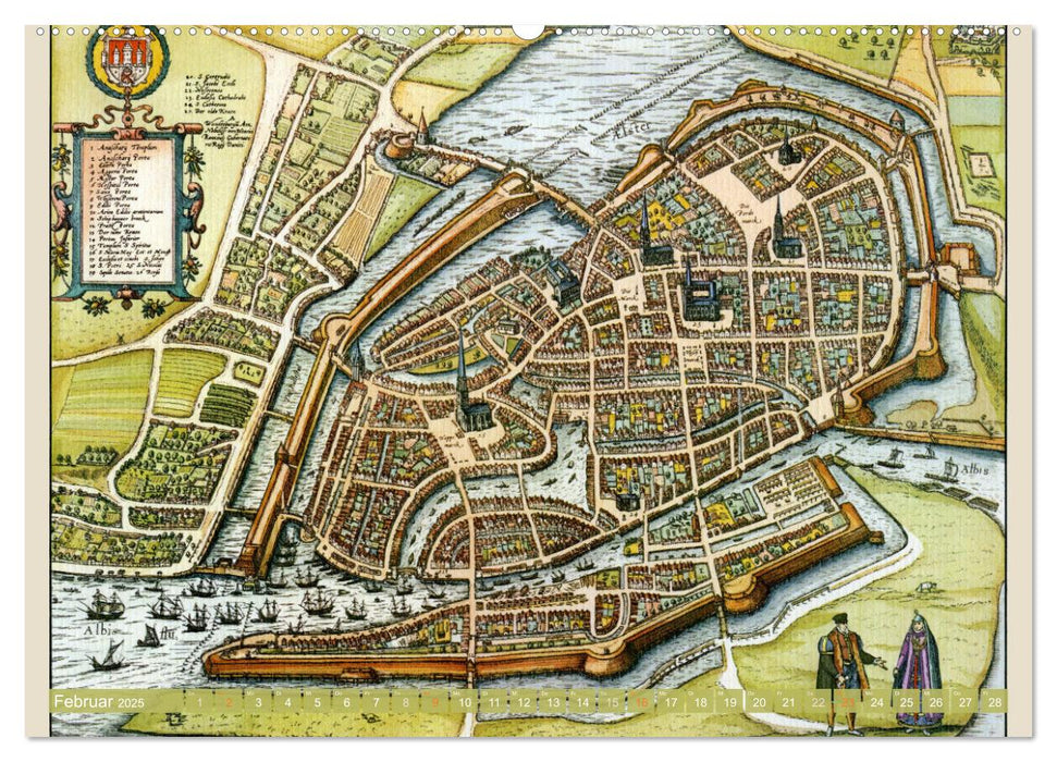 Städte mit Geschichte: Historische Zeichnungen, Stiche, Drucke (CALVENDO Wandkalender 2025)
