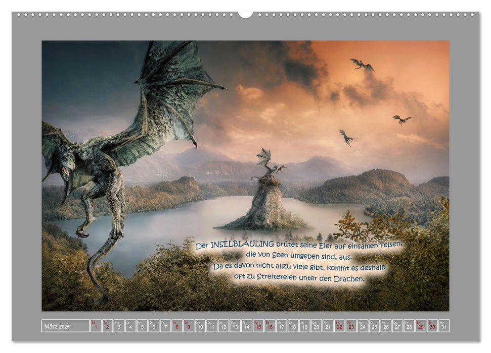 Wo die wilden Drachen wohnen (CALVENDO Premium Wandkalender 2025)