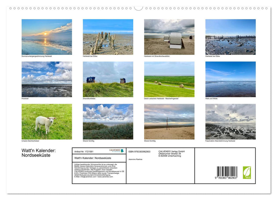 Watt'n Kalender: Nordseeküste (CALVENDO Premium Wandkalender 2025)