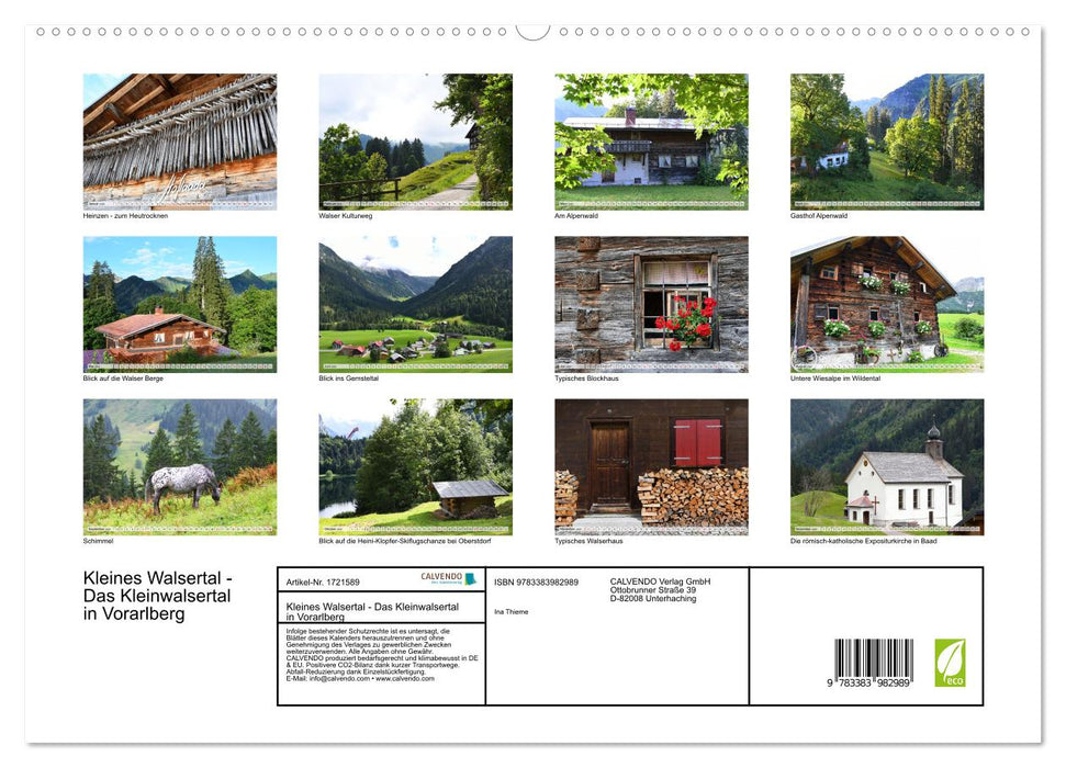 Kleines Walsertal - Das Kleinwalsertal in Vorarlberg (CALVENDO Premium Wandkalender 2025)