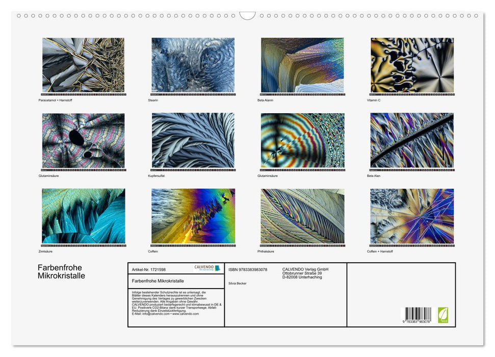 Farbenfrohe Mikrokristalle (CALVENDO Wandkalender 2025)