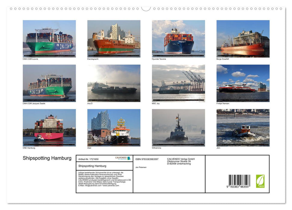 Shipspotting Hamburg (CALVENDO Premium Wandkalender 2025)