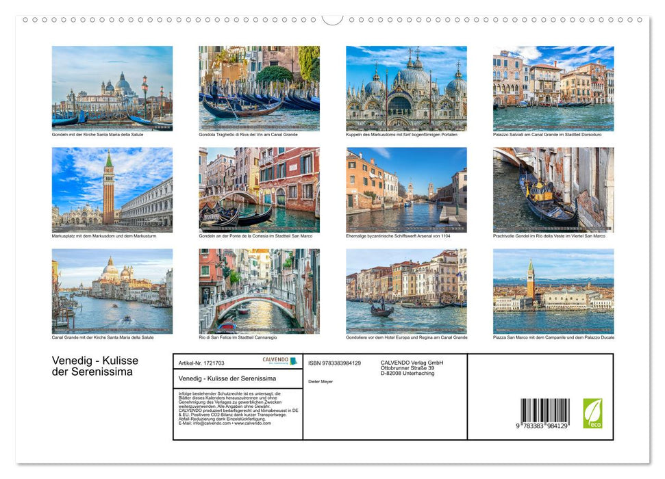 Venedig - Kulisse der Serenissima (CALVENDO Premium Wandkalender 2025)