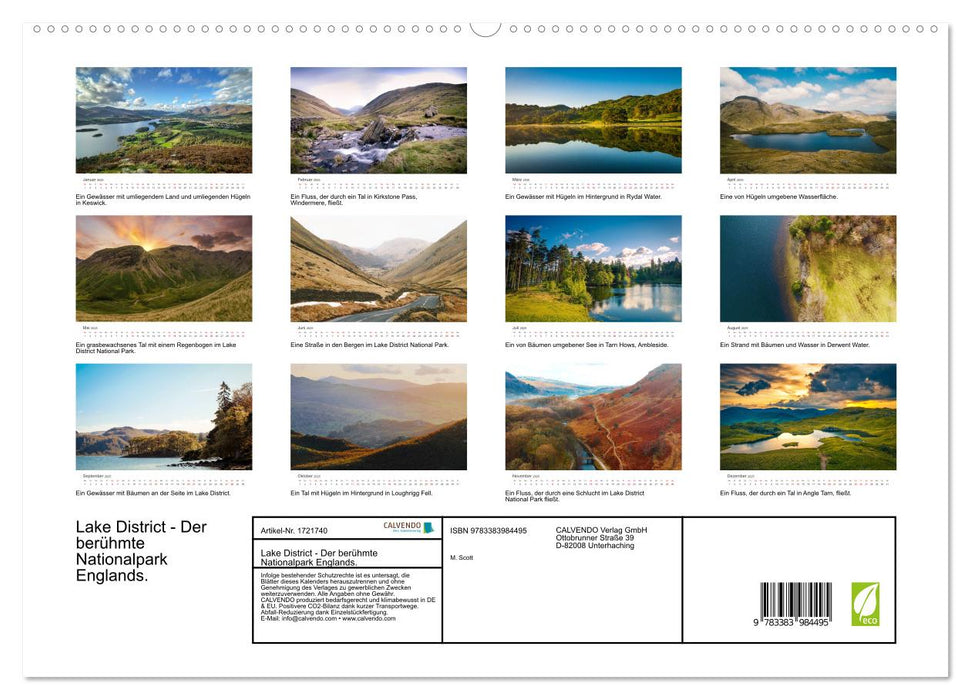 Lake District - Der berühmte Nationalpark Englands. (CALVENDO Premium Wandkalender 2025)