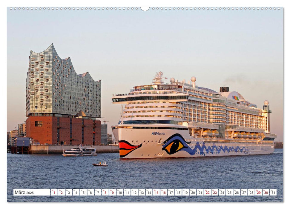 Der Hamburger Hafen - Touristenattraktion, Güterumschlag, Arbeitsstätte (CALVENDO Premium Wandkalender 2025)