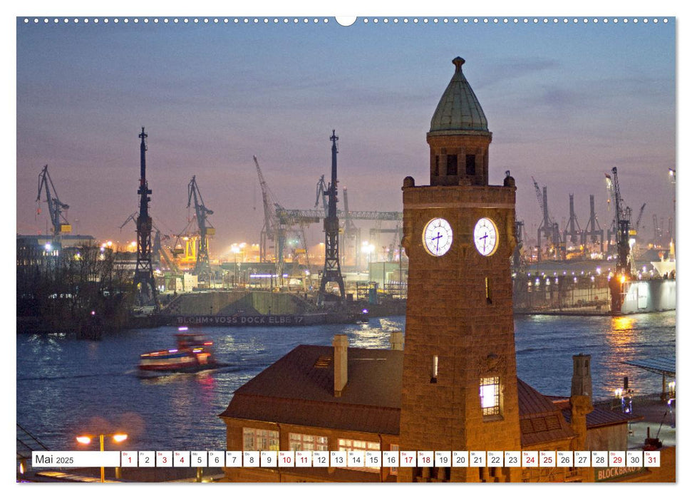 Der Hamburger Hafen - Touristenattraktion, Güterumschlag, Arbeitsstätte (CALVENDO Premium Wandkalender 2025)