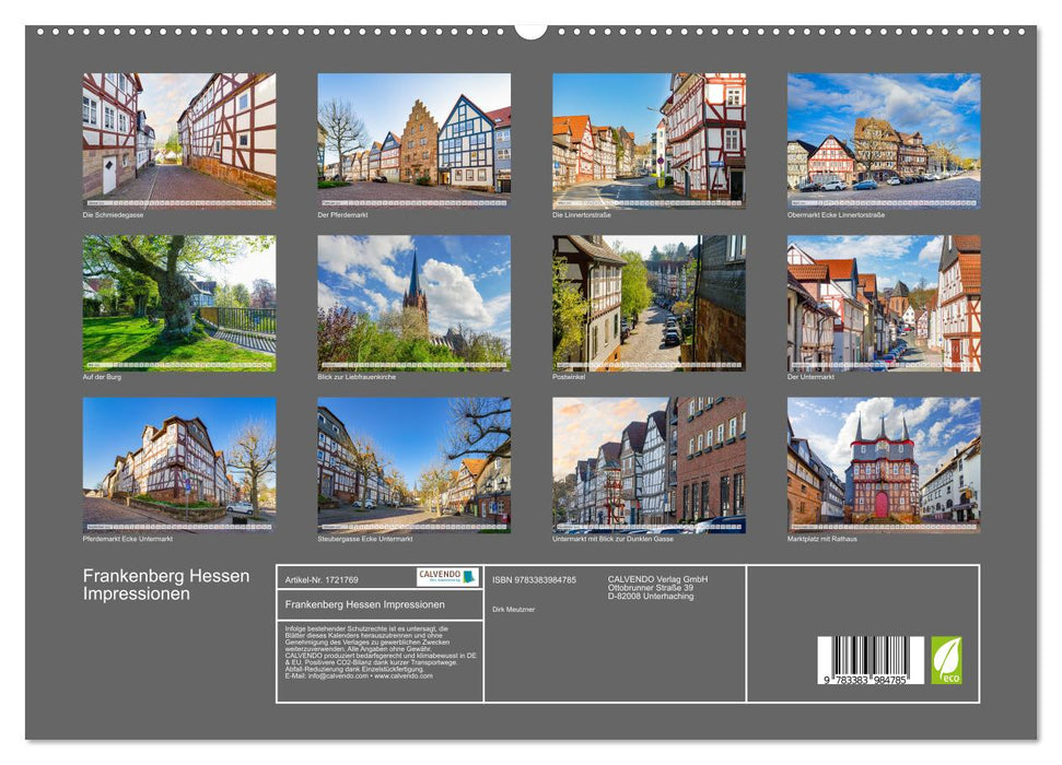 Frankenberg Hessen Impressionen (CALVENDO Premium Wandkalender 2025)