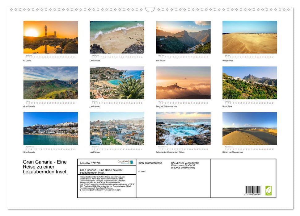 Gran Canaria - Eine Reise zu einer bezaubernden Insel. (CALVENDO Wandkalender 2025)