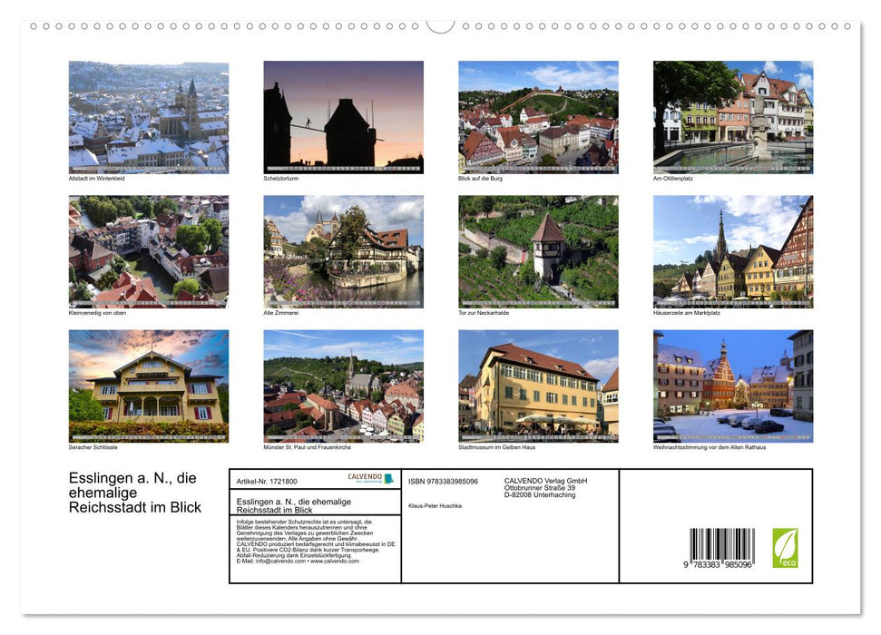 Esslingen a. N., die ehemalige Reichsstadt im Blick (CALVENDO Premium Wandkalender 2025)