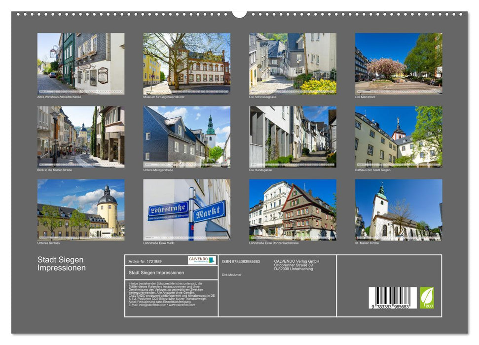 Stadt Siegen Impressionen (CALVENDO Premium Wandkalender 2025)