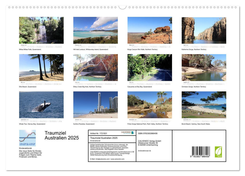 Traumziel Australien 2025 (CALVENDO Premium Wandkalender 2025)