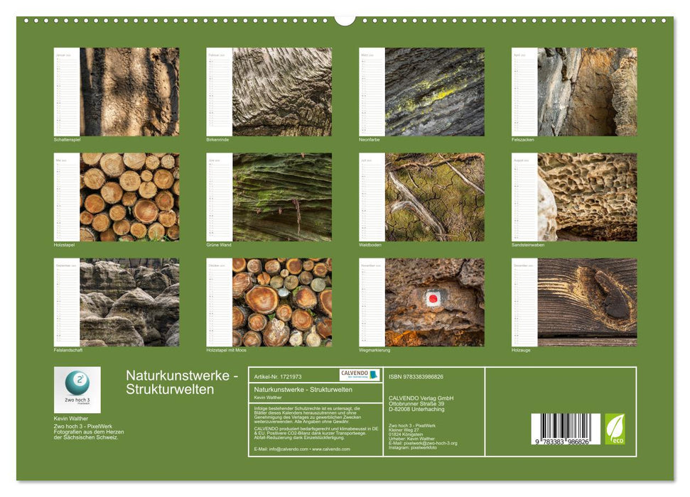 Naturkunstwerke - Strukturwelten (CALVENDO Premium Wandkalender 2025)