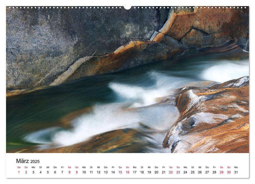 Farben und Formen der Verzasca (CALVENDO Premium Wandkalender 2025)