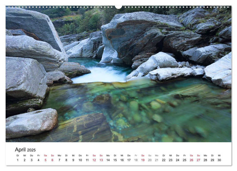 Farben und Formen der Verzasca (CALVENDO Premium Wandkalender 2025)