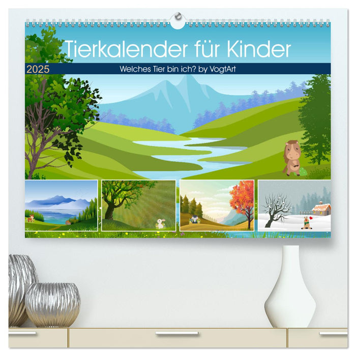 Tierkalender für Kinder (CALVENDO Premium Wandkalender 2025)