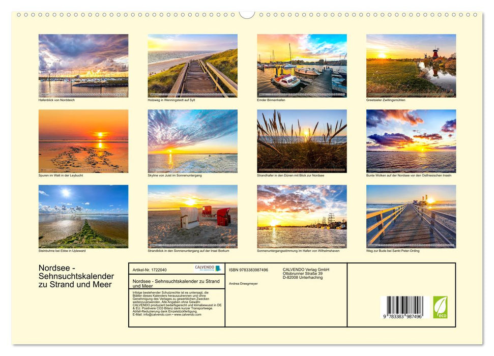 Nordsee - Sehnsuchtskalender zu Strand und Meer (CALVENDO Premium Wandkalender 2025)