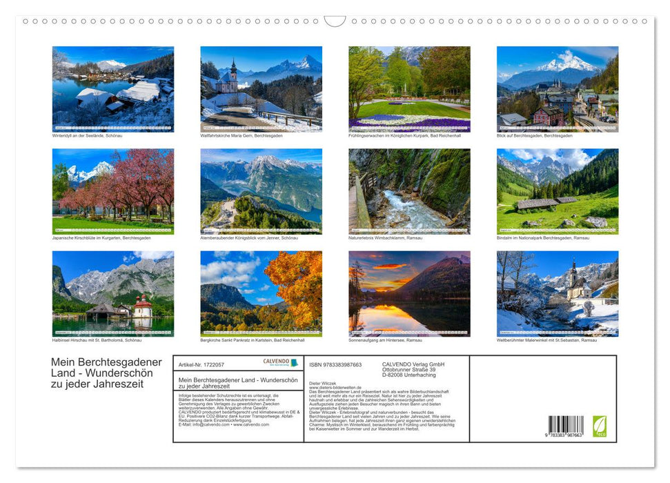 Mein Berchtesgadener Land - Wunderschön zu jeder Jahreszeit (CALVENDO Wandkalender 2025)