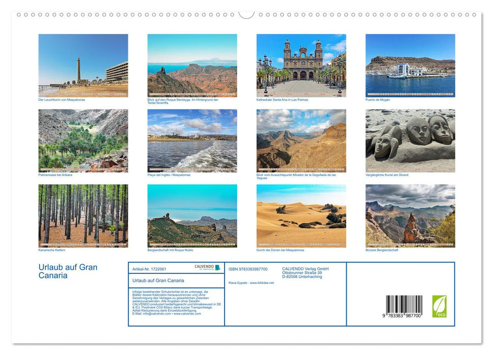 Urlaub auf Gran Canaria (CALVENDO Premium Wandkalender 2025)