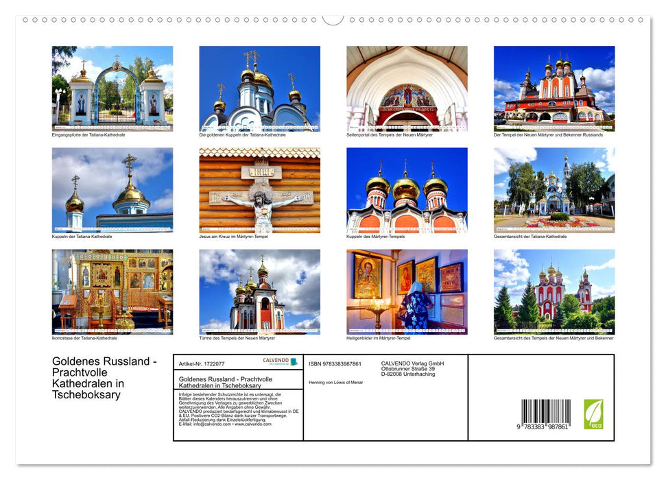 Goldenes Russland - Prachtvolle Kathedralen in Tscheboksary (CALVENDO Premium Wandkalender 2025)