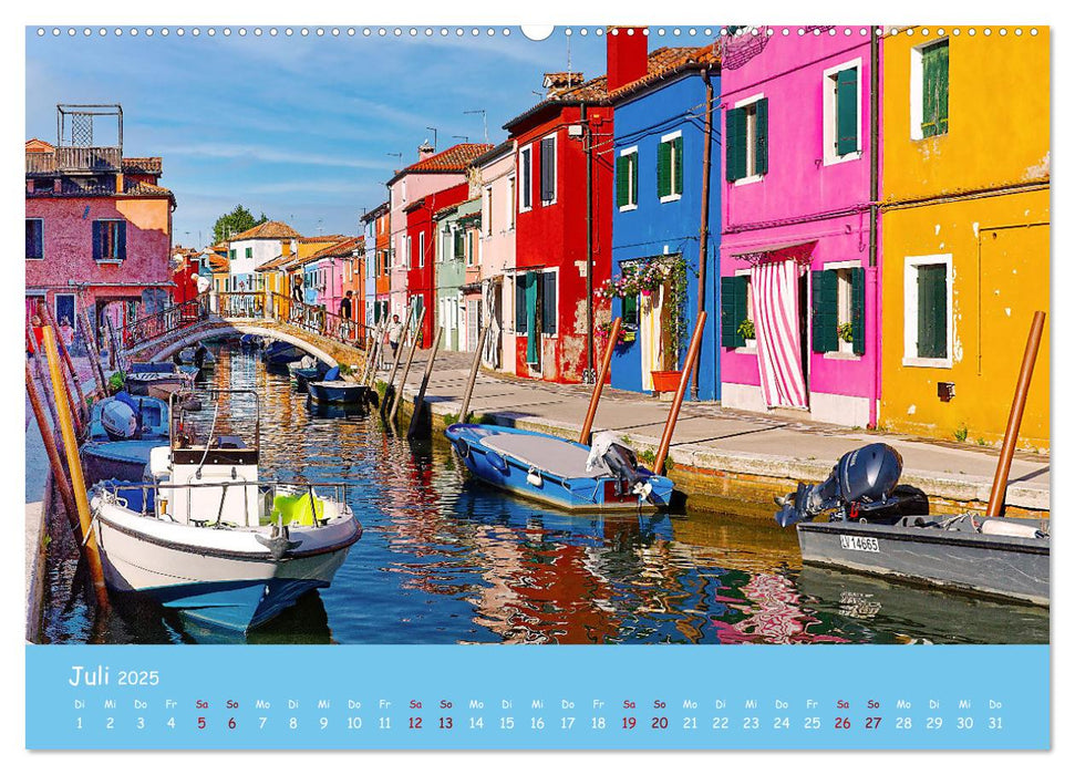 Bunt Bunter Burano (CALVENDO Premium Wandkalender 2025)