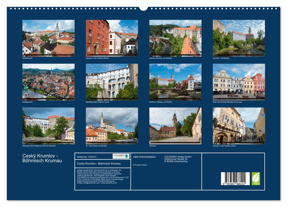 Ceský Krumlov - Böhmisch Krumau (CALVENDO Premium Wandkalender 2025)