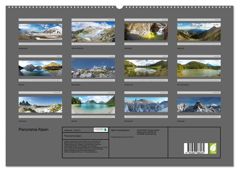 Panorama Alpen (CALVENDO Premium Wandkalender 2025)