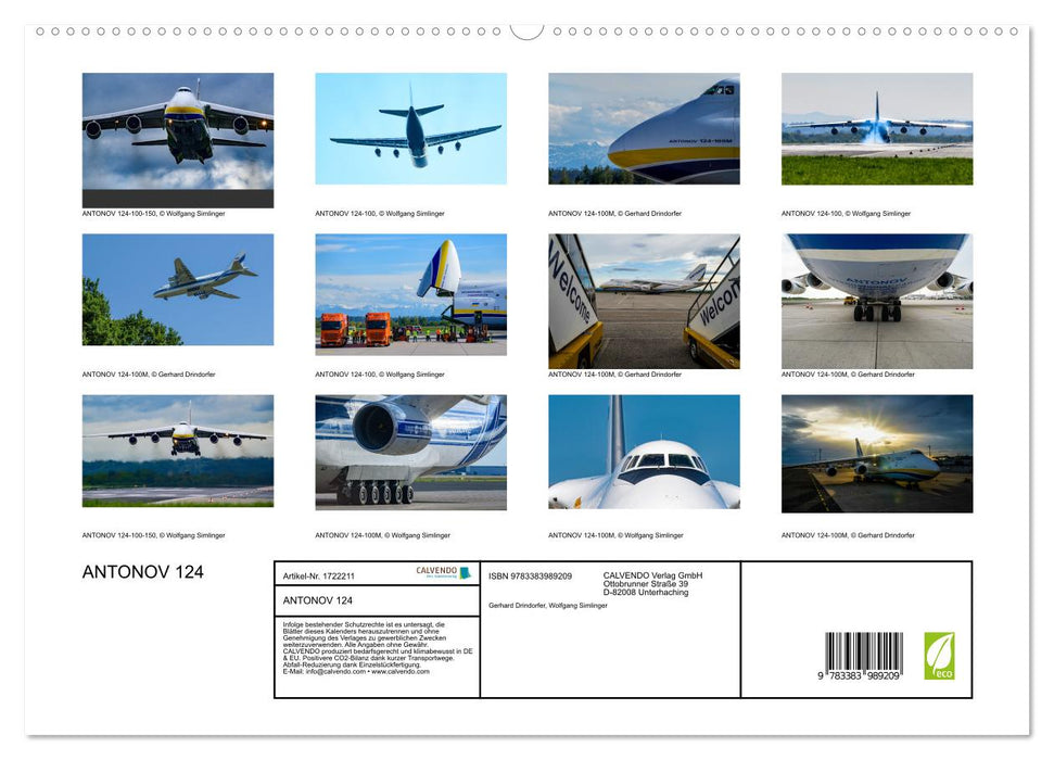 ANTONOV 124 (CALVENDO Premium Wandkalender 2025)