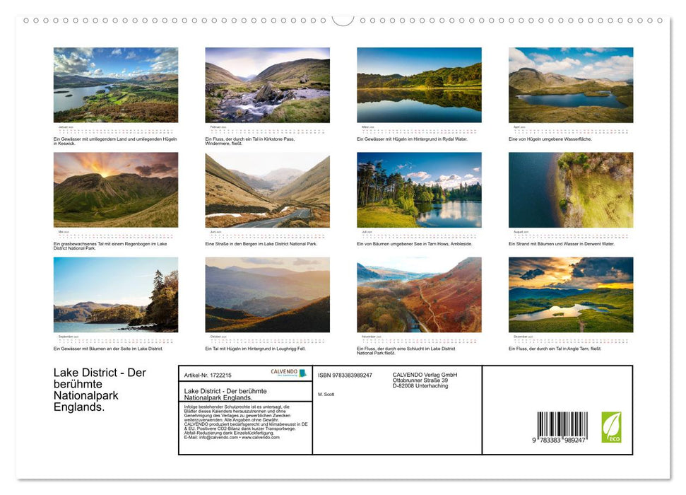 Lake District - Der berühmte Nationalpark Englands. (CALVENDO Wandkalender 2025)