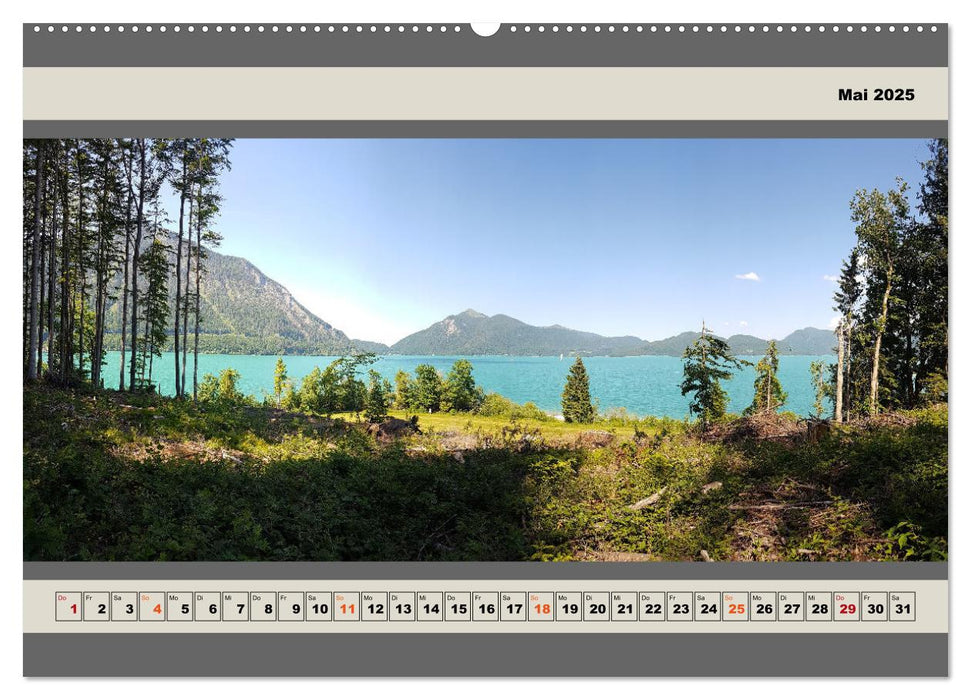 Walchensee Panorama (CALVENDO Premium Wandkalender 2025)