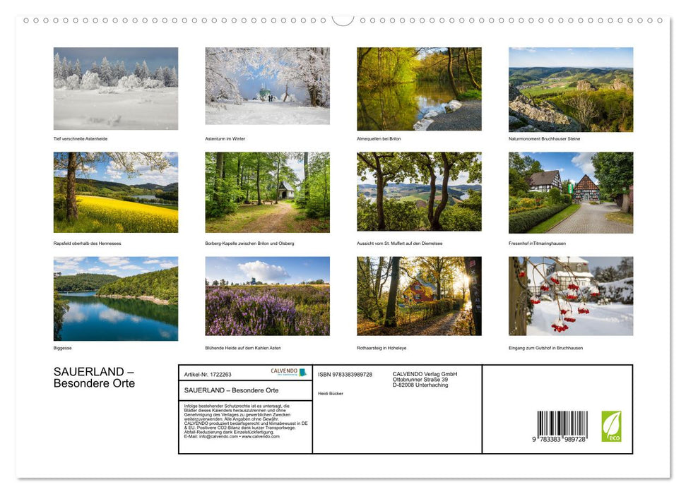 SAUERLAND – Besondere Orte (CALVENDO Premium Wandkalender 2025)